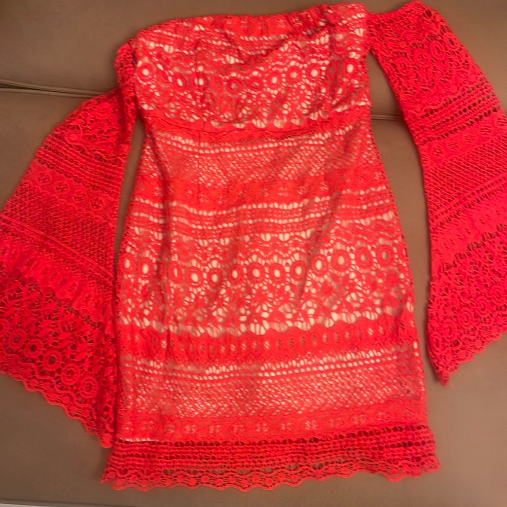 Red Crochet Dress